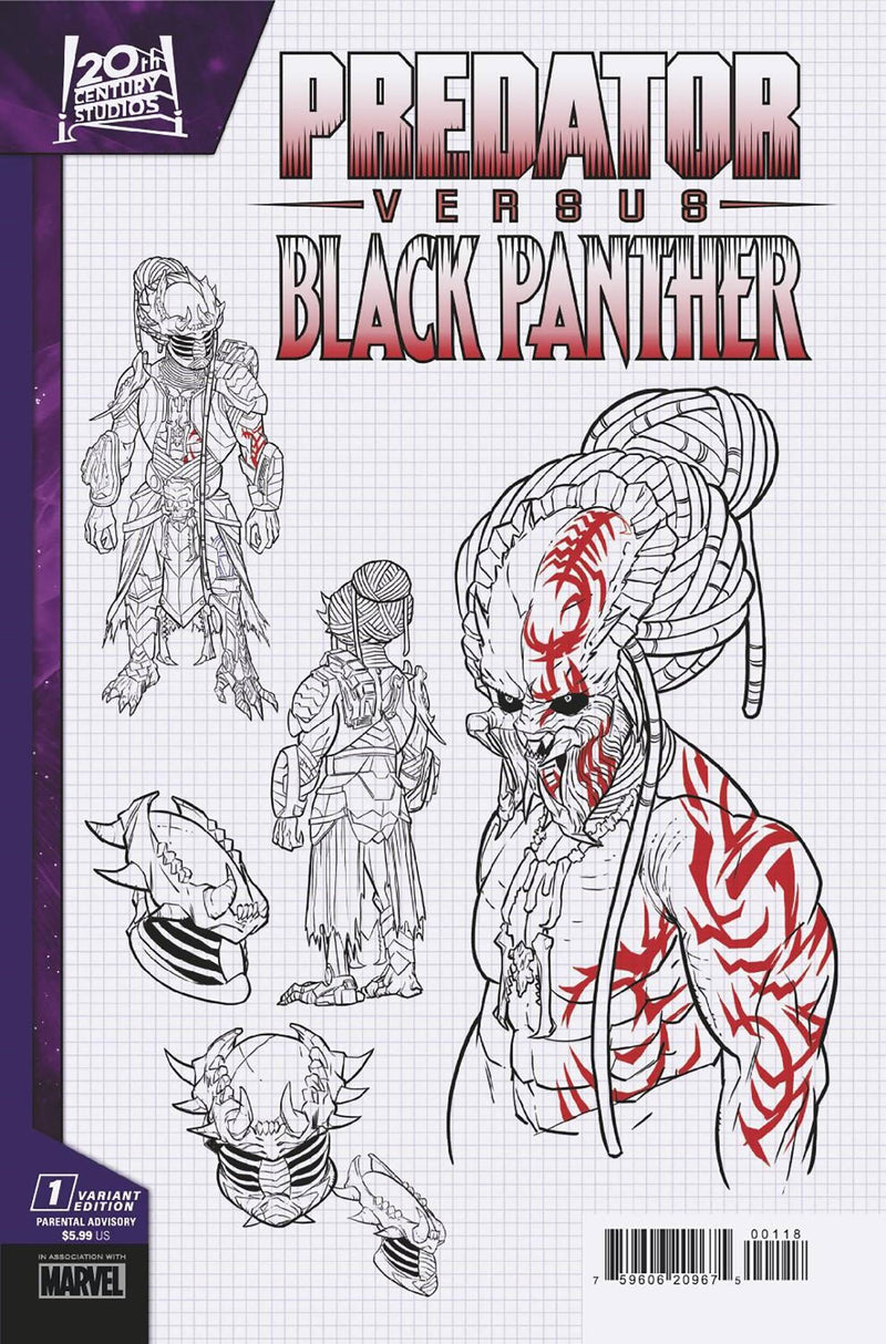 PREDATOR VS BLACK PANTHER (2024) #1 10 COPY INCV DESIGN VAR