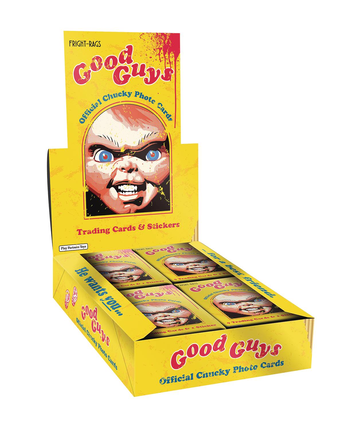 GOOD GUYS OFFICIAL CHUCKY PHOTO TRADING CARD STICKER HOBBY PACK