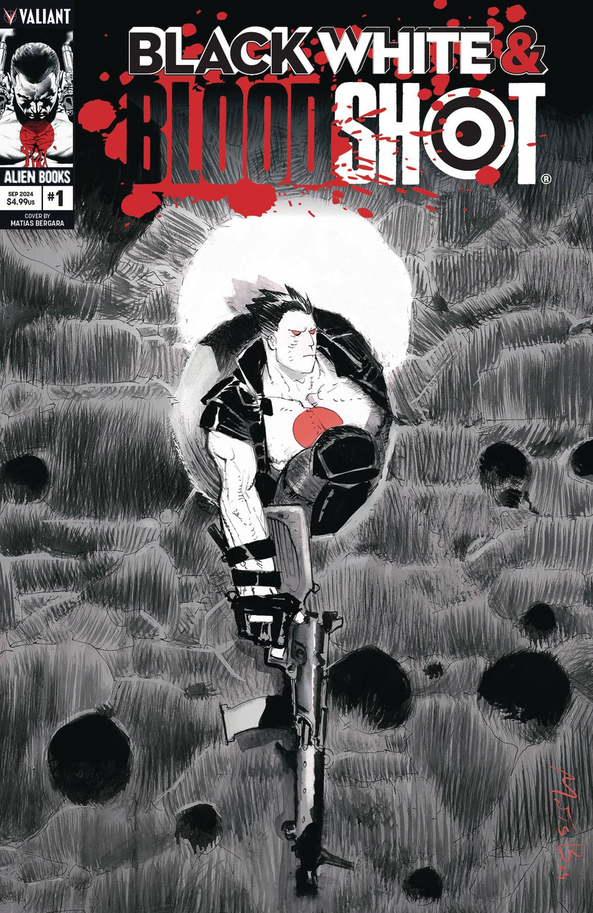 BLACK WHITE & BLOODSHOT (2024) #1 CVR B BERGARA