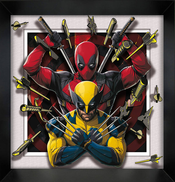 DEADPOOL 3 TARGET PRACTICE FRAMED FAUX MATTE PRINT