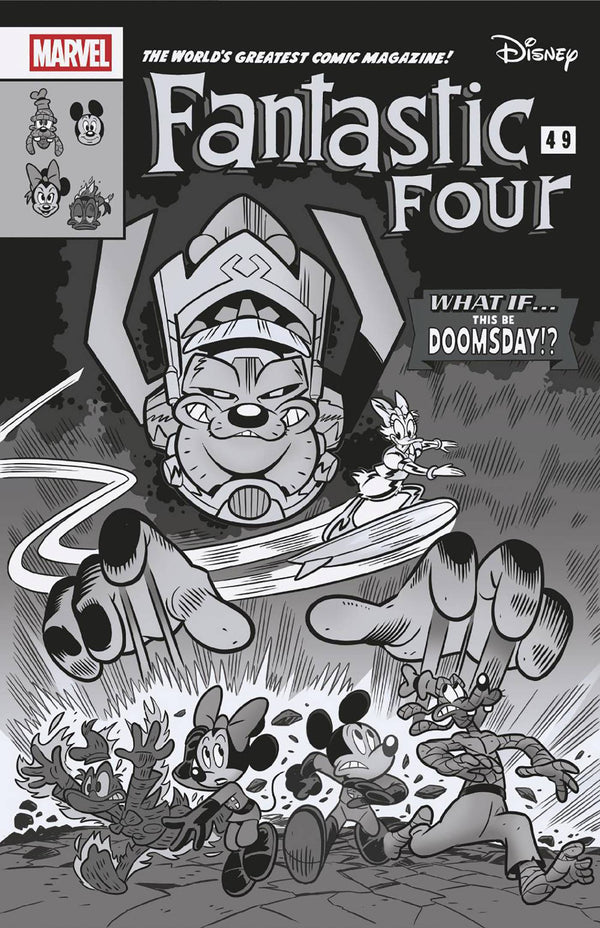 FANTASTIC FOUR (2025) #1 100 COPY INCV LORENZO PASTROVICCHIO BLACK AND WHITE DISNEY WHAT IF FANTASTIC FOUR HOMAGE VAR