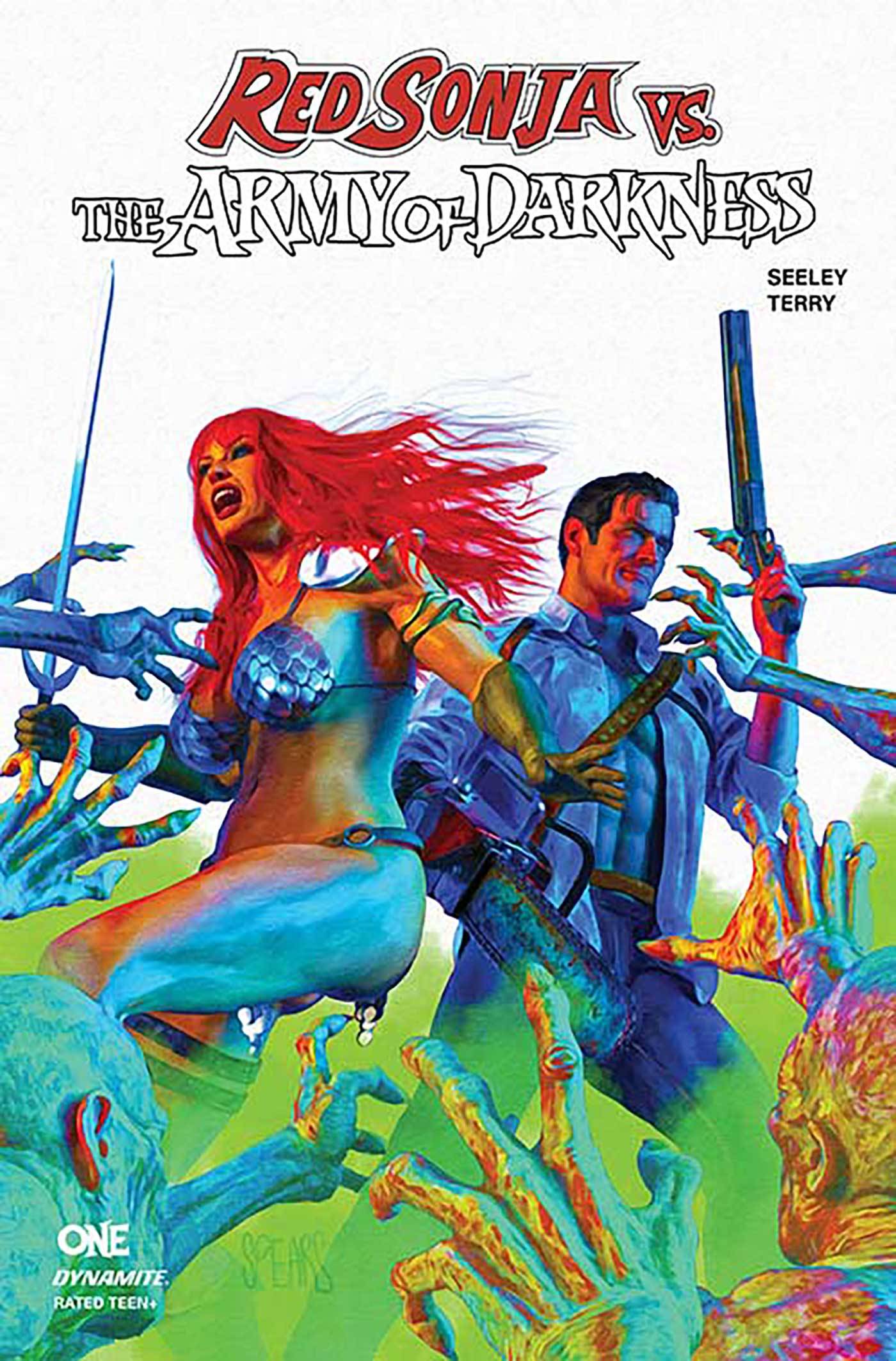 RED SONJA VS ARMY OF DARKNESS (2025) #1 CVR S FOC BONUS SPEARS WHITE FOIL VAR