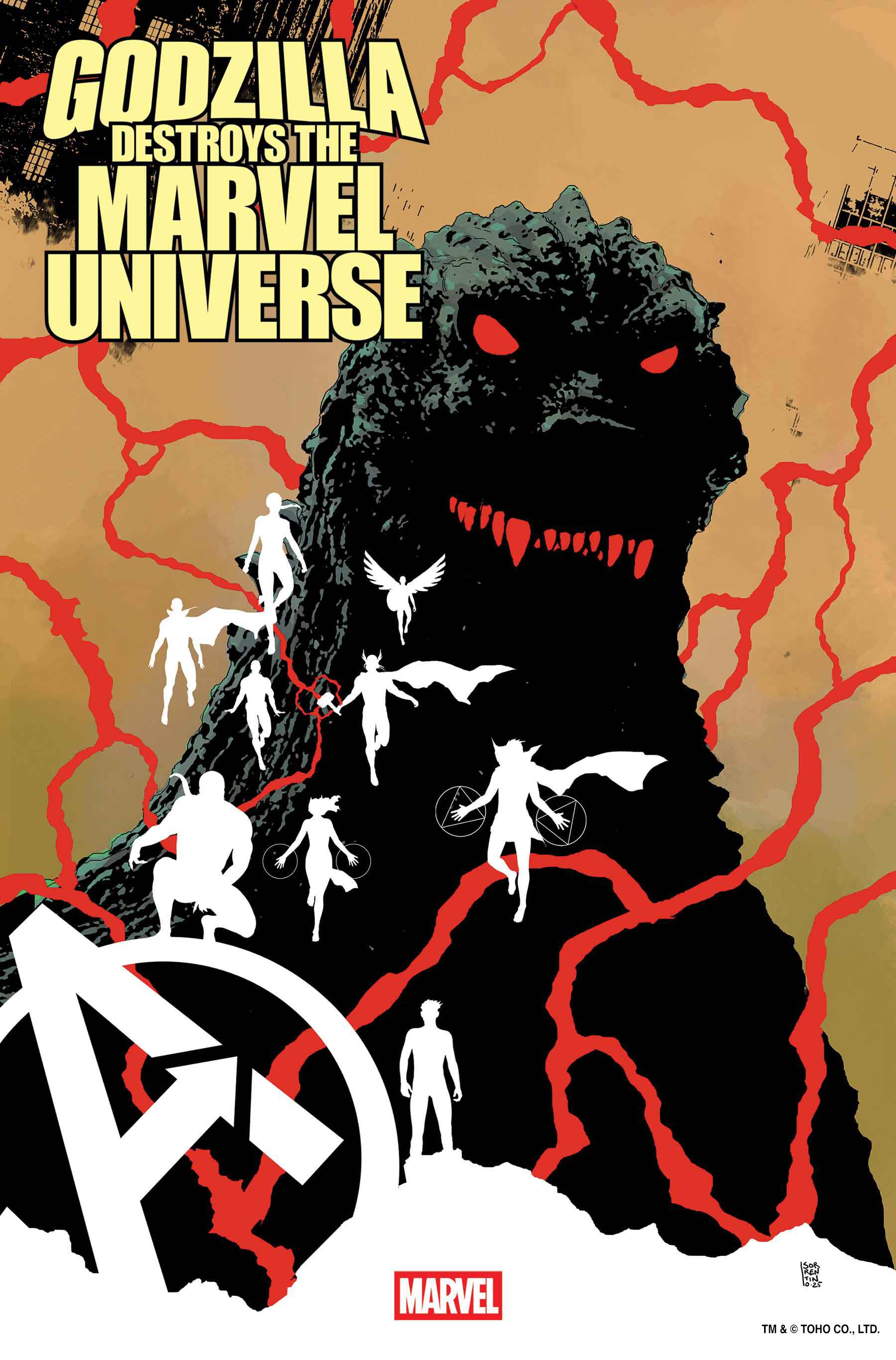 GODZILLA DESTROYS THE MARVEL UNIVERSE (2025) #2 25 COPY INCV ANDREA SORRENTINO VAR