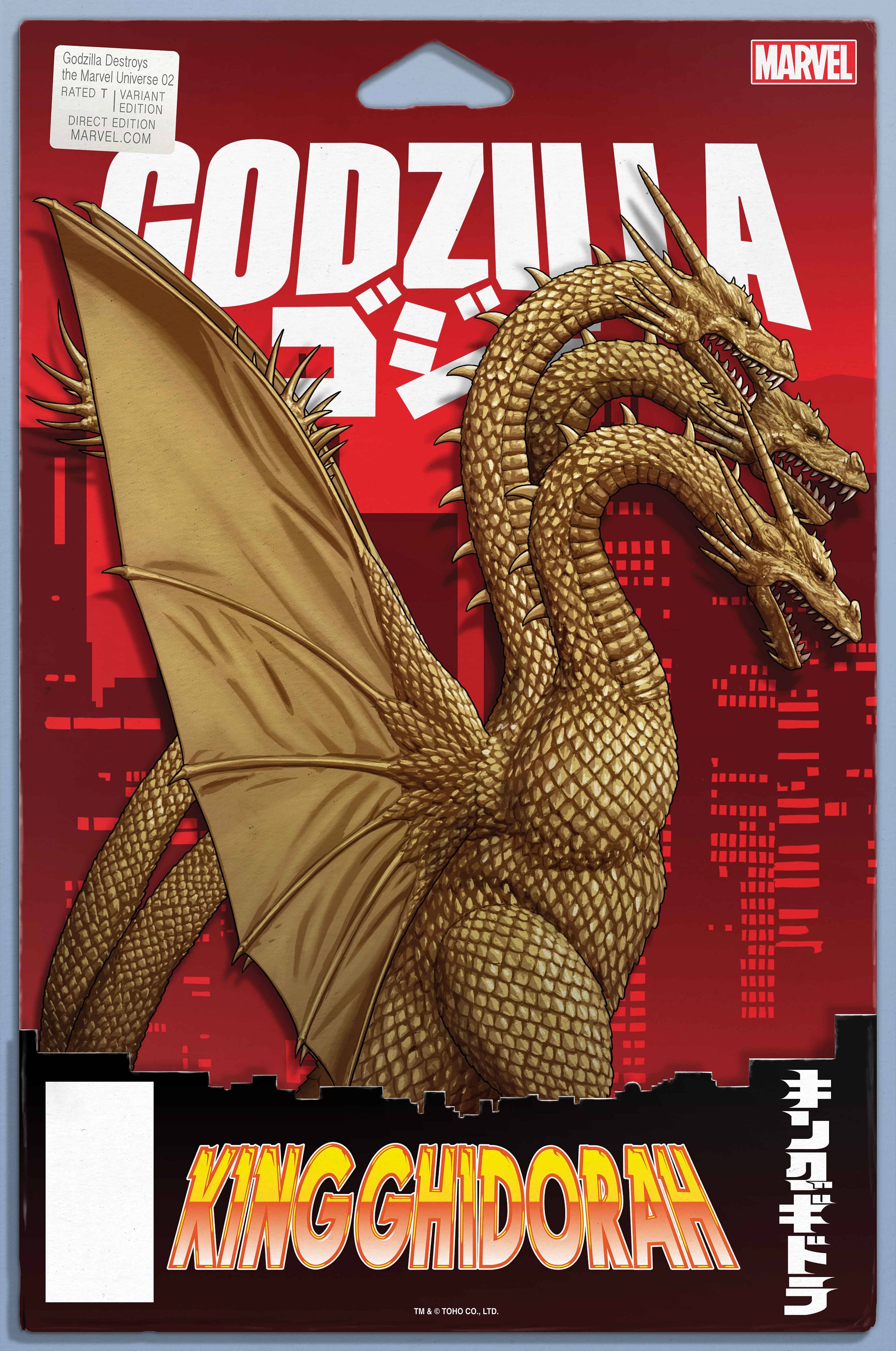 GODZILLA DESTROYS THE MARVEL UNIVERSE (2025) #2 JOHN TYLER CHRISTOPHER ACTION FIGURE VAR