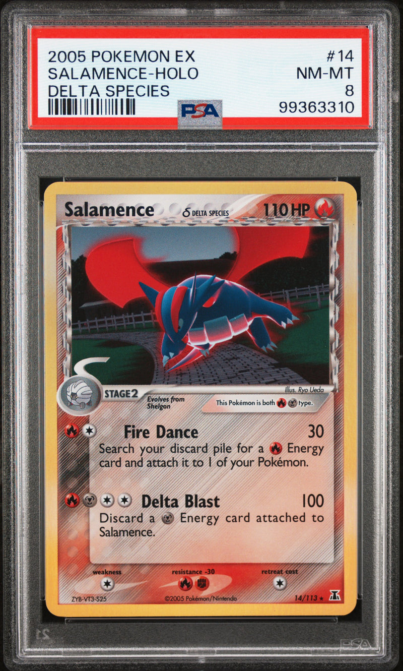 2005 POKEMON EX DELTA SPECIES SALAMENCE HOLO #14 PSA 8
