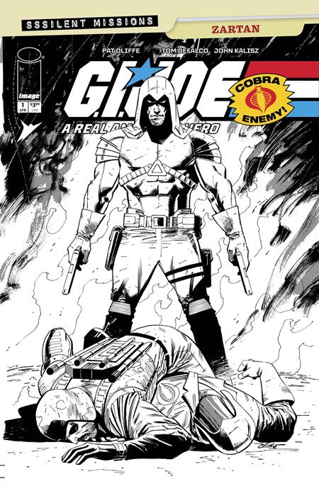 GI JOE A REAL AMERICAN HERO SSSILENT MISSIONS ZARTAN (2026) #1 (ONE SHOT) CVR C INC 1:10 PAT OLLIFFE B&W VAR