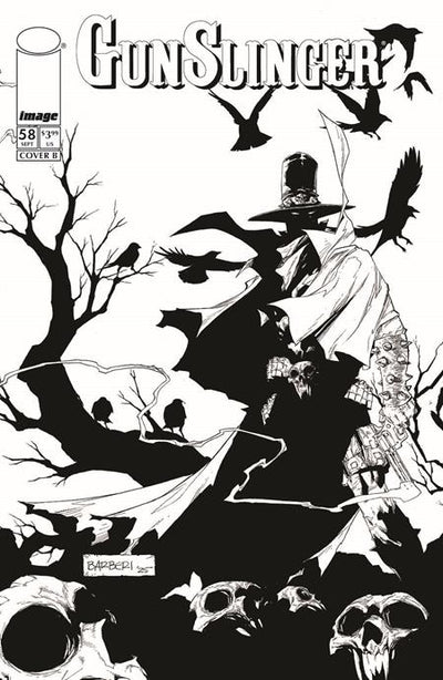 GUNSLINGER SPAWN (2021) #58 CVR B CARLO BARBERI B&W VAR