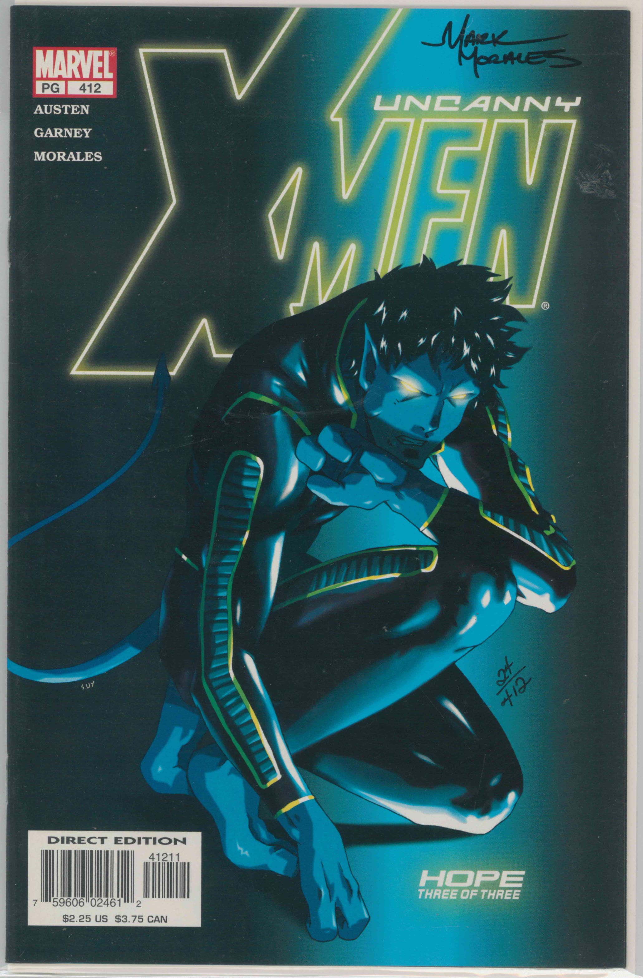 UNCANNY X-MEN (1963) #412 - SIGNED BY MARK MORALES WITH COA