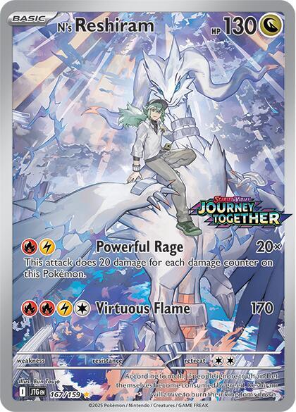 POKEMON TCG: JOURNEY TOGETHER (STAMPED) NS RESHIRAM 167/159 ILLUSTRATION RARE