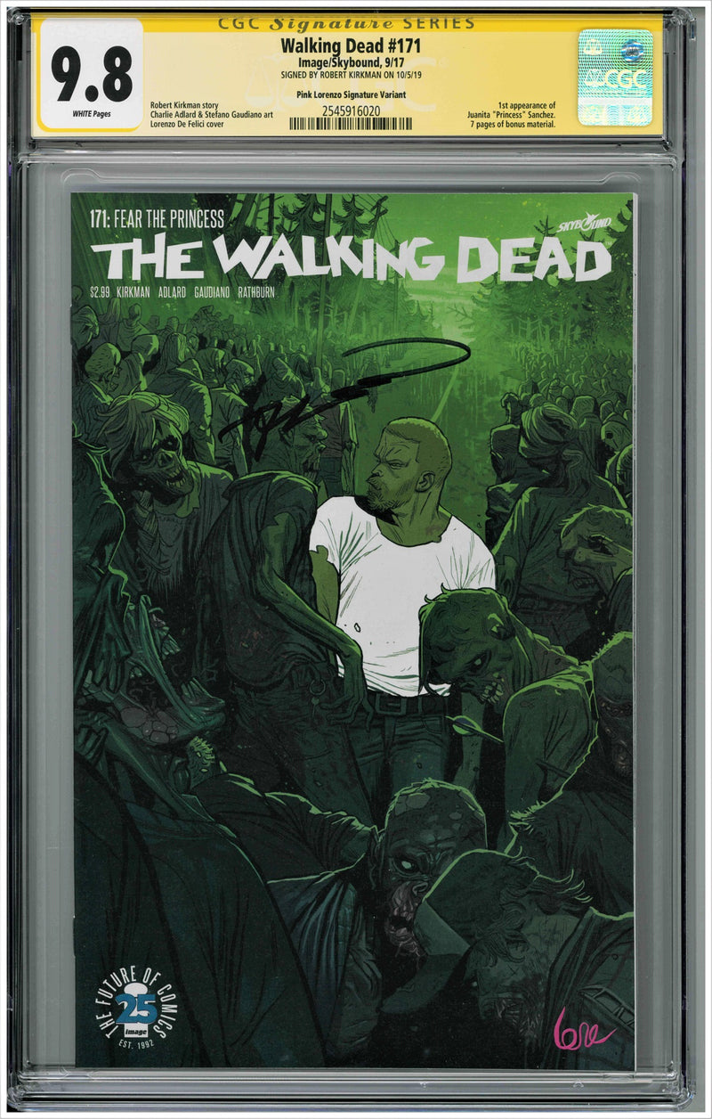 CGC WALKING DEAD (2003) #171 PINK LORENZO VARIANT (9.8) SIGNATURE SERIES - SIGNED BY ROBERT KIRKMAN