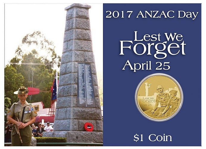 ANZAC DAY 2017 $1 AUSTRALIAN INTELLIGENCE CORPS COIN ON CARD