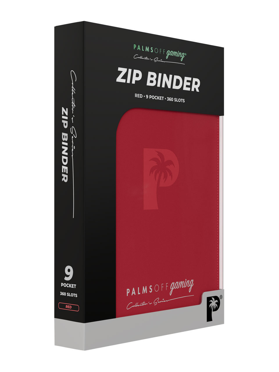 PALMS OFF GAMING COLLECTORS SERIES 9 POCKET RED ZIP TRADING CARD BINDER