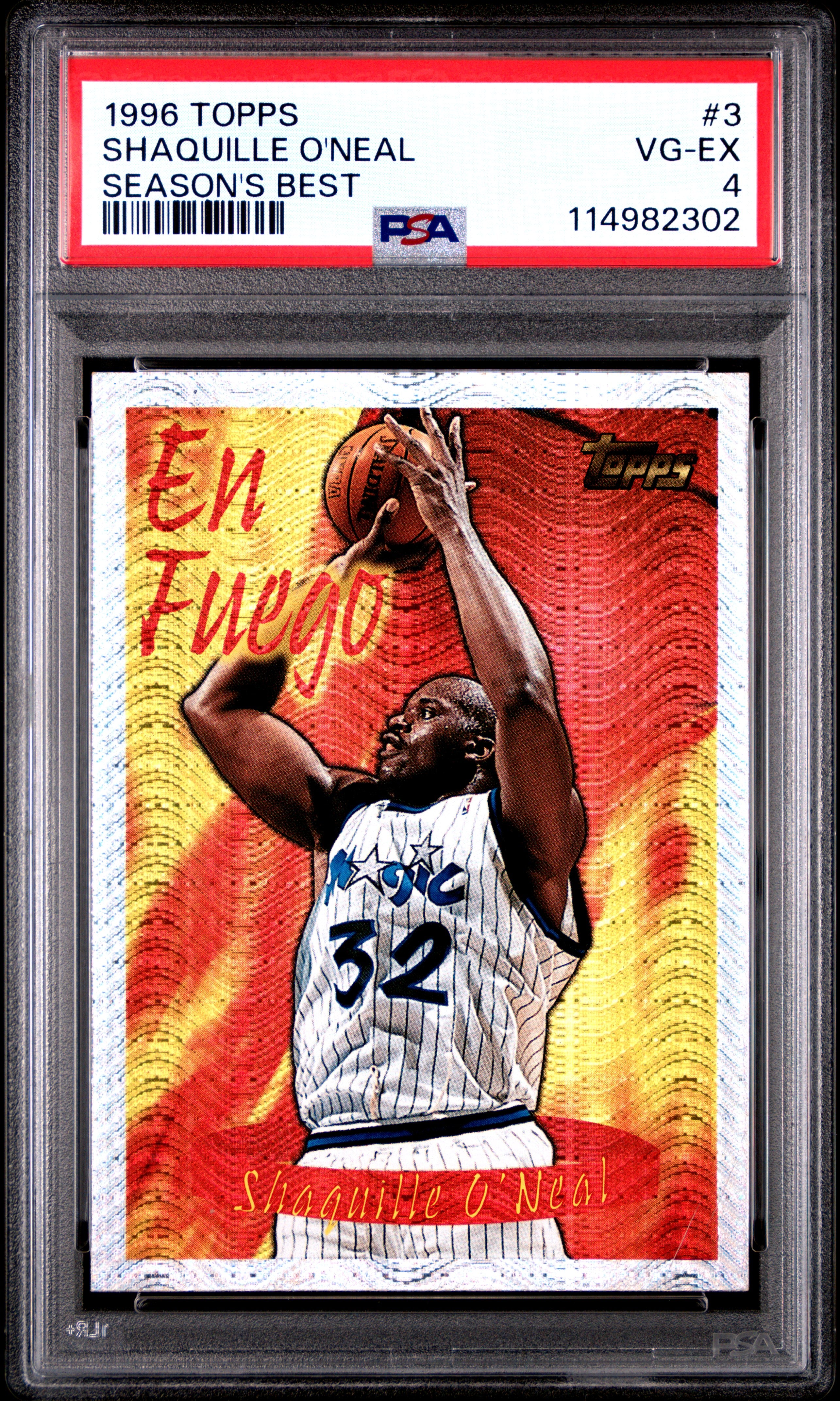 1996 TOPPS SEASONS BEST #3 SHAQUILLE ONEAL PSA 4