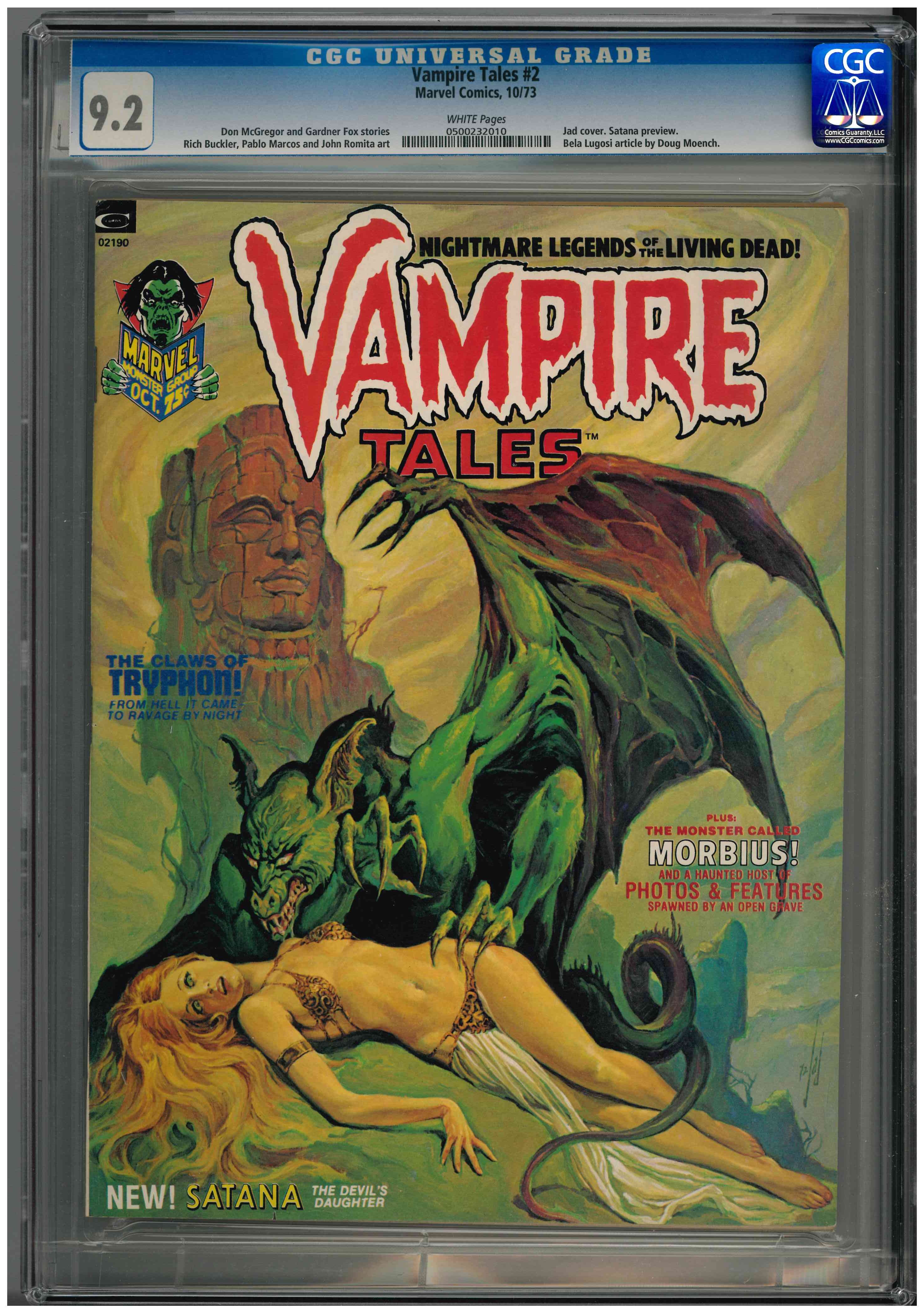CGC VAMPIRE TALES (1973) #2 (9.2) - 1ST APPEARANCE SATANA