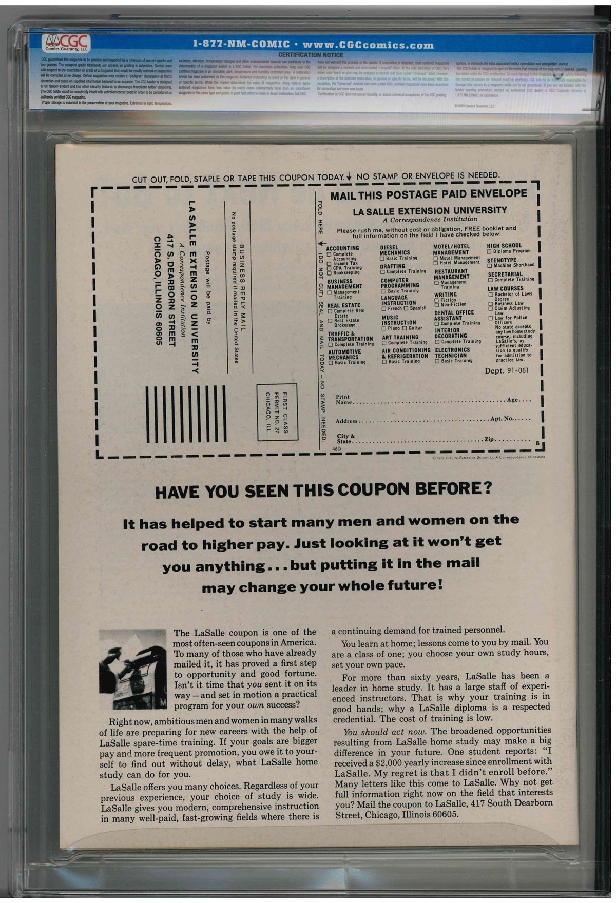 CGC VAMPIRE TALES (1973) #2 (9.2) - 1ST APPEARANCE SATANA