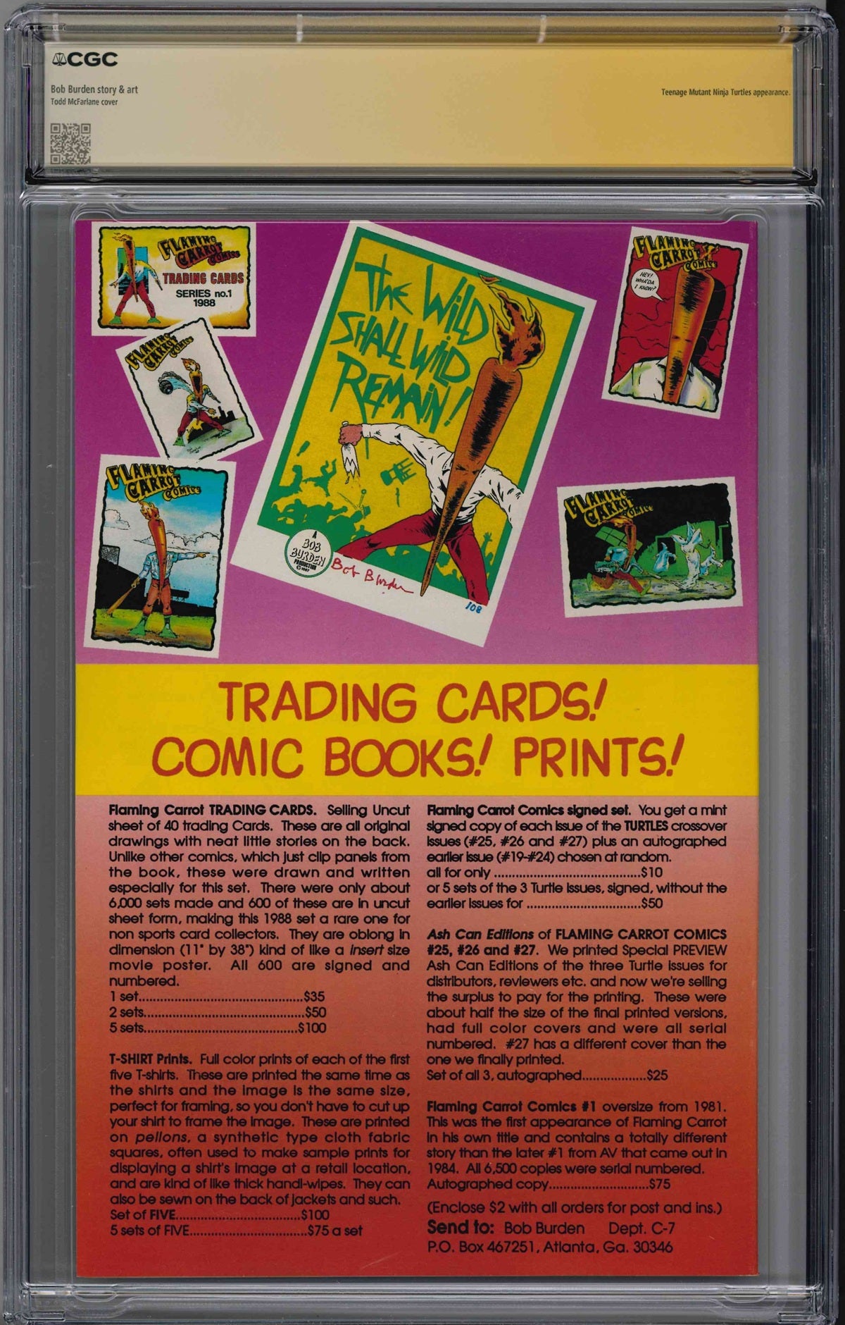 CGC FLAMING CARROT (1991) #27 (9.6) SIGNATURE SERIES - SIGNED BY TODD MCFARLANE