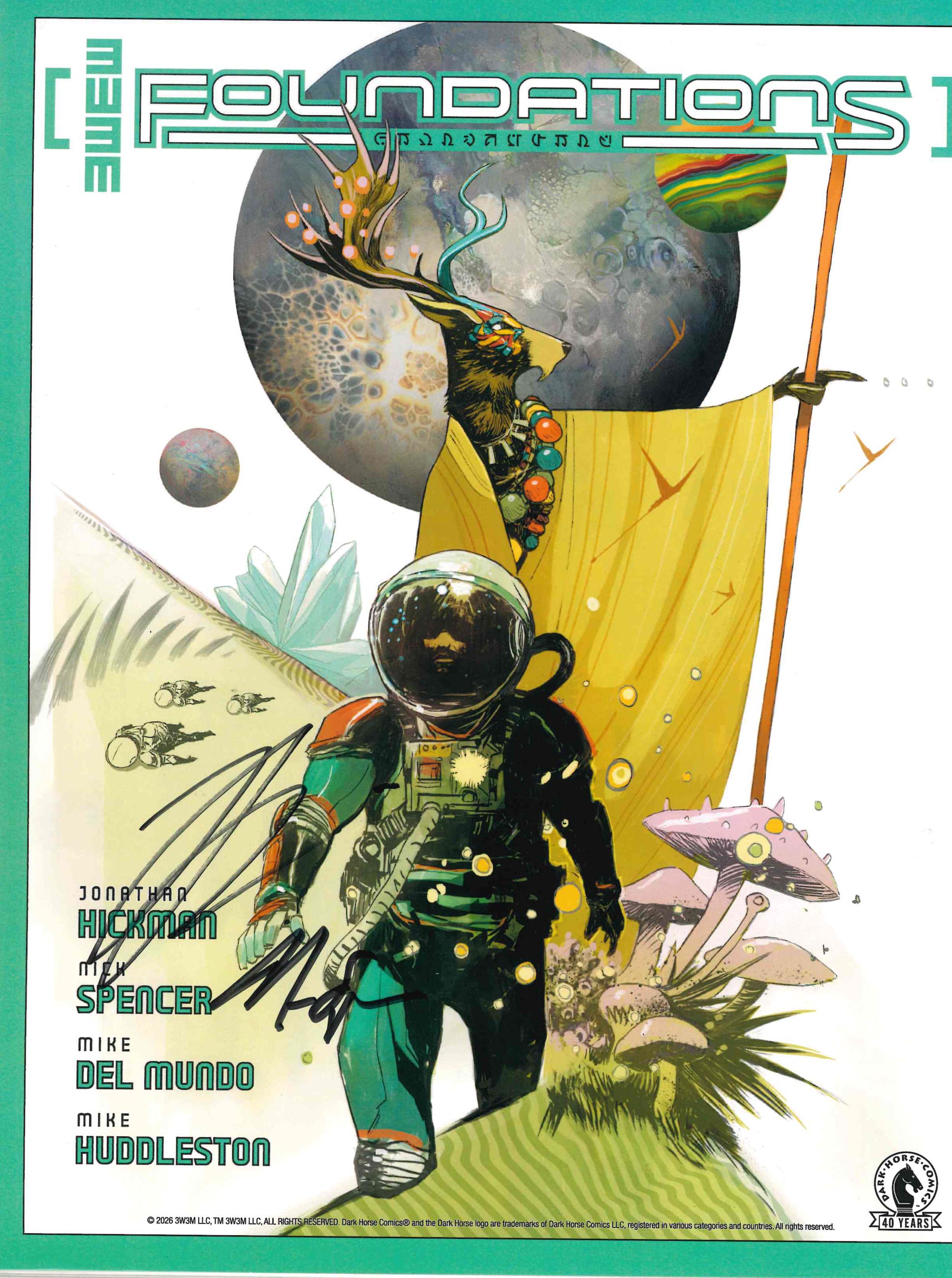 *SIGNED* 3W3M FOUNDATIONS (ONE SHOT) PROMO PREVIEW CARD - SIGNED BY HICKMAN/SPENCER