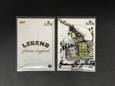 2001 SELECT NRL IMPACT LEGEND GRAEME LANDLANDS #LSC1 009/100 SIGNED AUTOGRAPH WITH REDEMPTION CARD