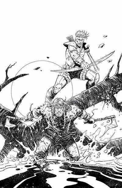 VIKING MOON (2025) #2 CVR F PHILLIPPE XAVIER YOUNGBLOOD TEAM UP B&W VIRGIN VAR