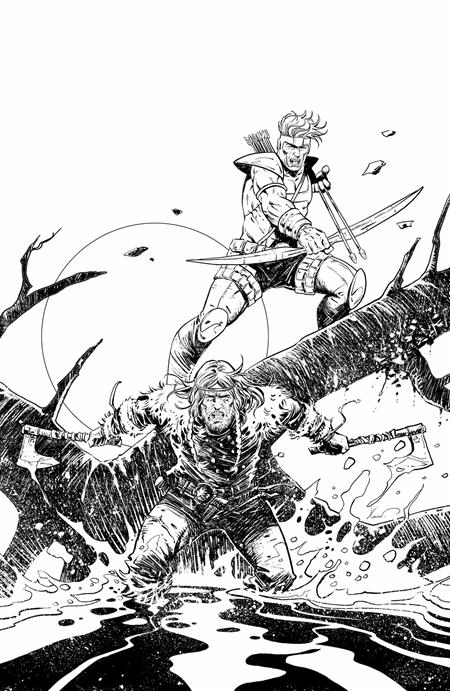 VIKING MOON (2025) #2 CVR F PHILLIPPE XAVIER YOUNGBLOOD TEAM UP B&W VIRGIN VAR