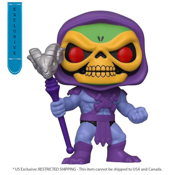 POP MASTERS OF THE UNIVERSE SKELETOR GLOW US EXCLUSIVE 10 INCH VINYL FIG