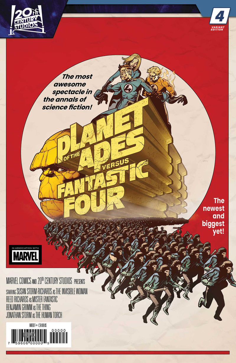 PLANET OF THE APES VS FANTASTIC FOUR (2026) #4 PERE PEREZ MOVIE HOMAGE VAR