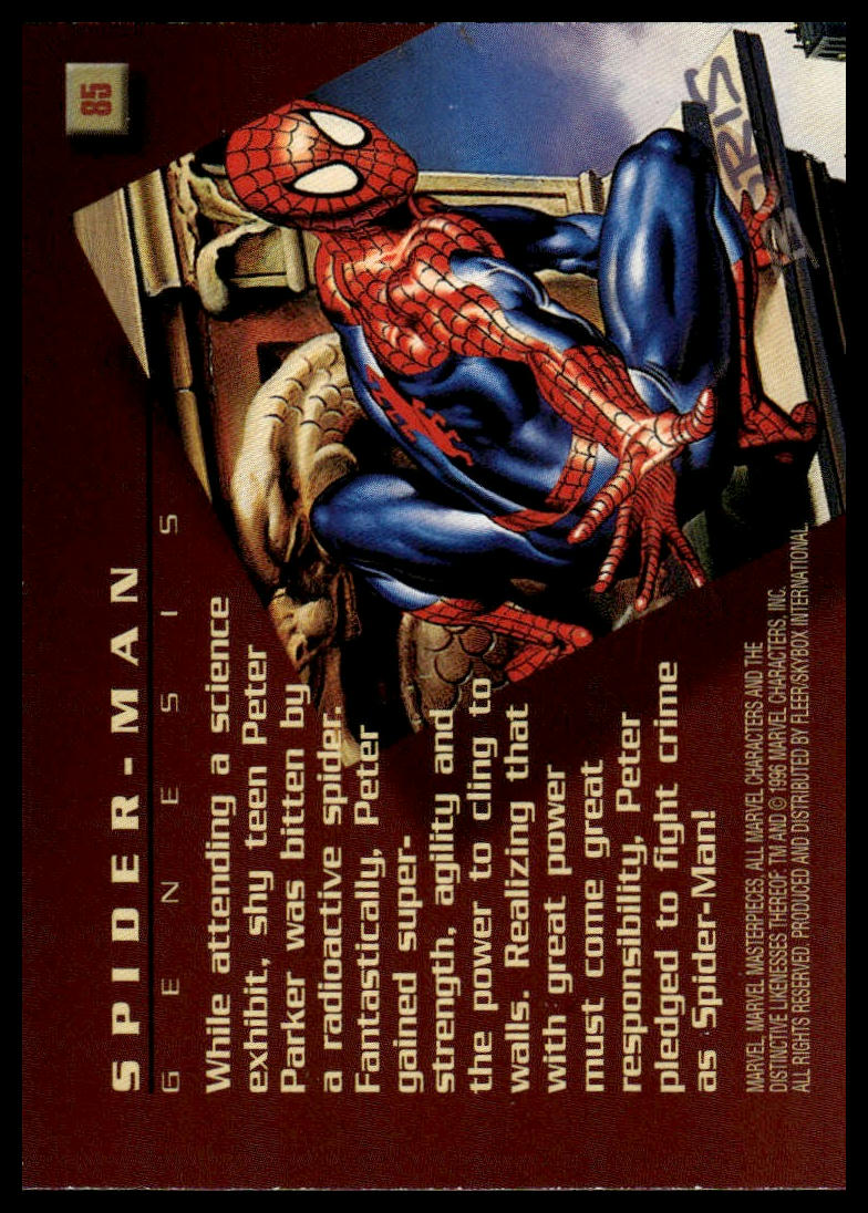 1996 FLEER SKYBOX MARVEL MASTERPIECES #85 SPIDER-MAN GENESIS
