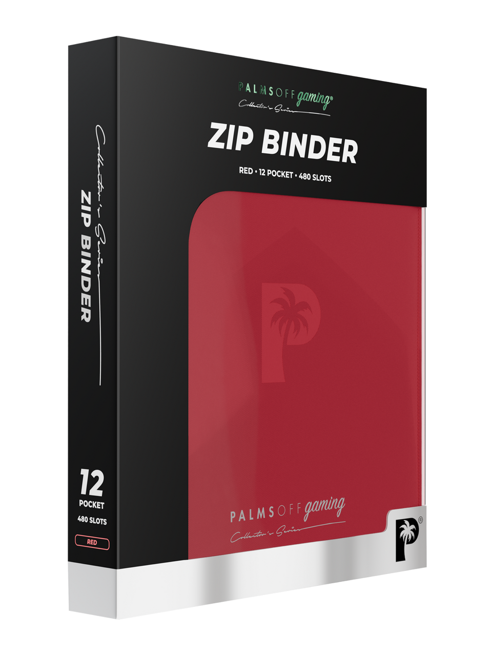 PALMS OFF GAMING COLLECTORS SERIES 12 POCKET RED ZIP TRADING CARD BINDER