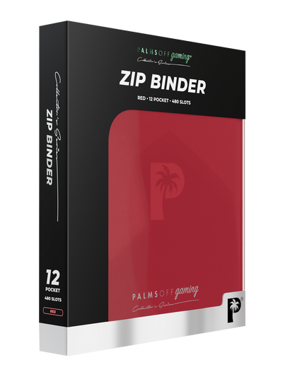 PALMS OFF GAMING COLLECTORS SERIES 12 POCKET RED ZIP TRADING CARD BINDER
