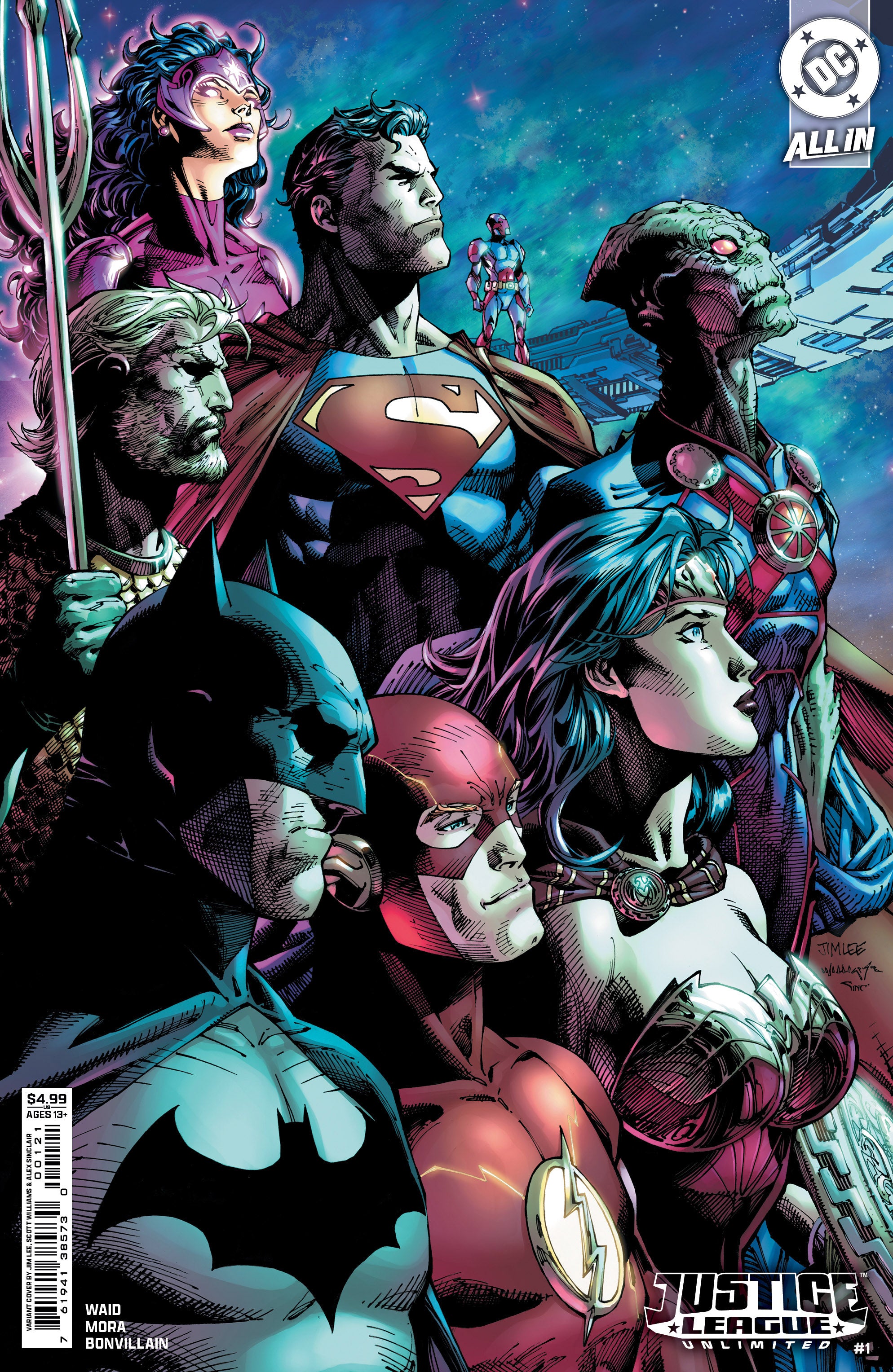 JUSTICE LEAGUE UNLIMITED (2024) #1 CVR B JIM LEE CARD STOCK VAR