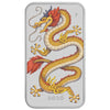 GOLDEN DRAGON 2026 1oz SILVER COLOURED RECTANGULAR COIN IN CARD
