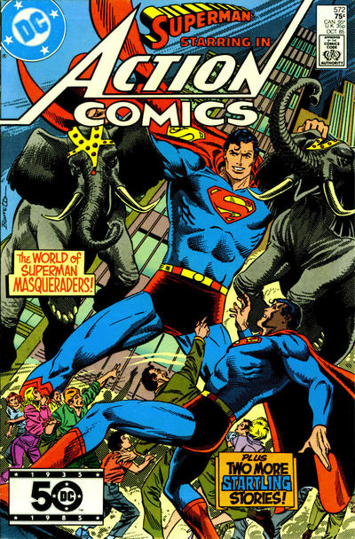 ACTION COMICS (1938) #572 (VF) (MARK WAIDS FIRST PUBLISHED WORK)