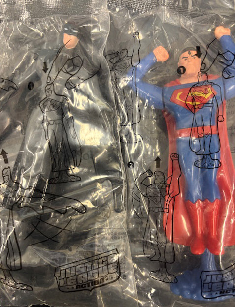 HUNGRY JACKS DC COMICS JUSTICE LEAGUE ACTION MEAL TOY (2018) - UNOPENED SET OF TWO