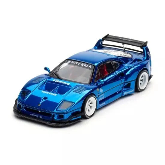 INNO64 1/64 LIBERTY WALK FERRARI F40 CHROME BLACK - BLUE CHASE