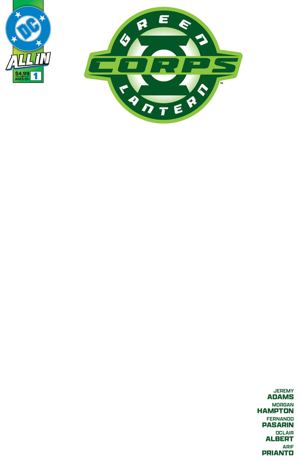 GREEN LANTERN CORPS (2025) #1 CVR E BLANK CARD STOCK VAR