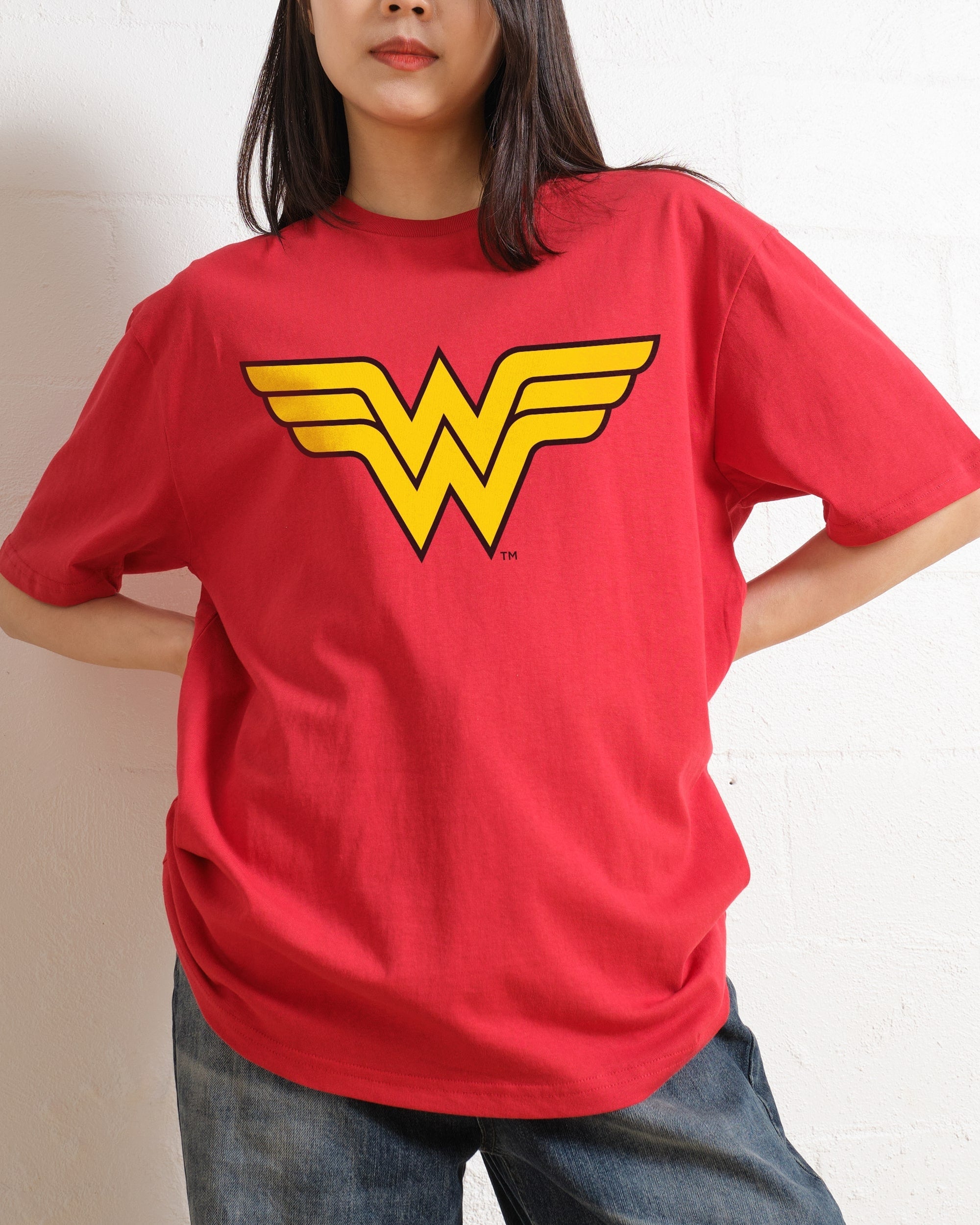 (M) WONDER WOMAN LOGO T-SHIRT RED