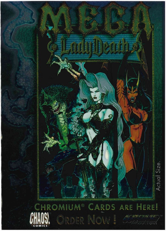 1997 KROME MEGA LADY DEATH UNCUT PROMO CARD SHEET