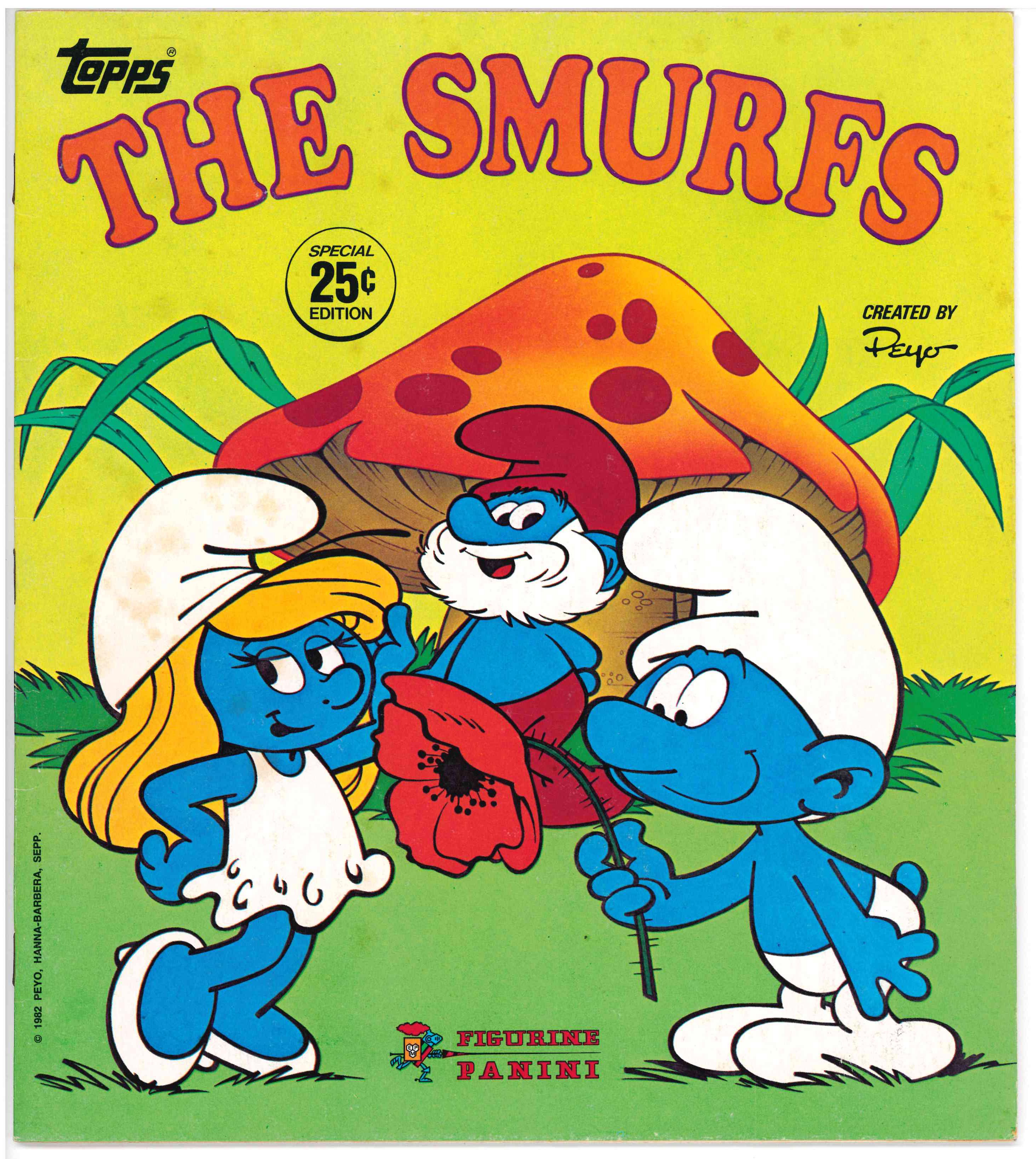 TOPPS PANINI SMURFS STICKER ALBUM (1982) UNUSED