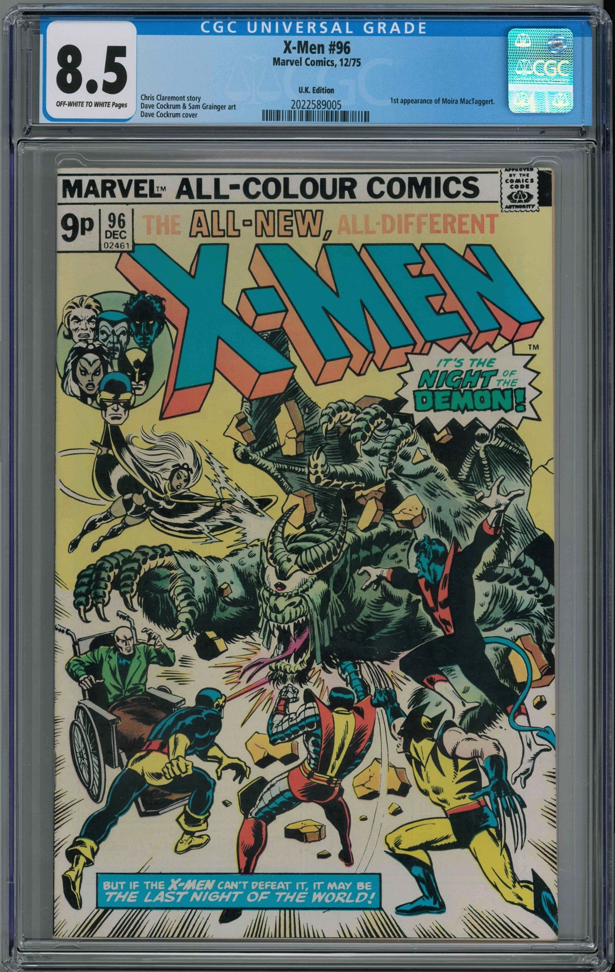 CGC UNCANNY X-MEN (1963) #96 U.K. EDITION (8.5)