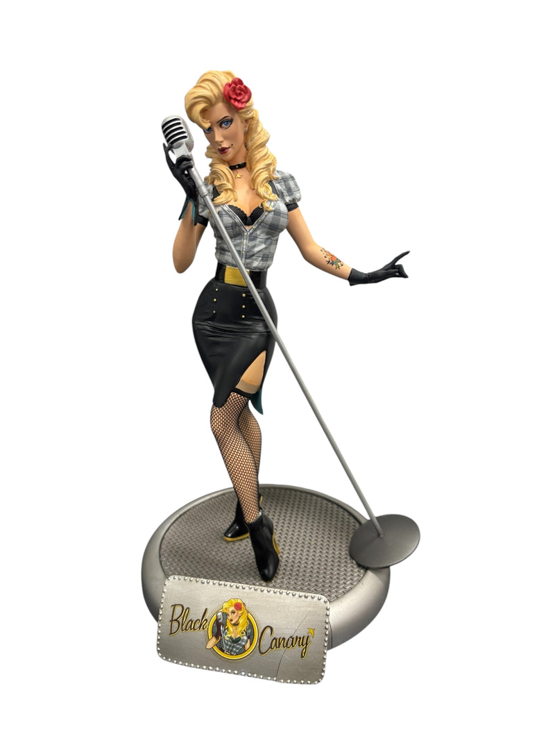 (DAMAGED) DC COMICS BOMBSHELLS BLACK CANARY STATUE  - LONG SOLD OUT ORIGINAL 2014 PRODUCTION RUN