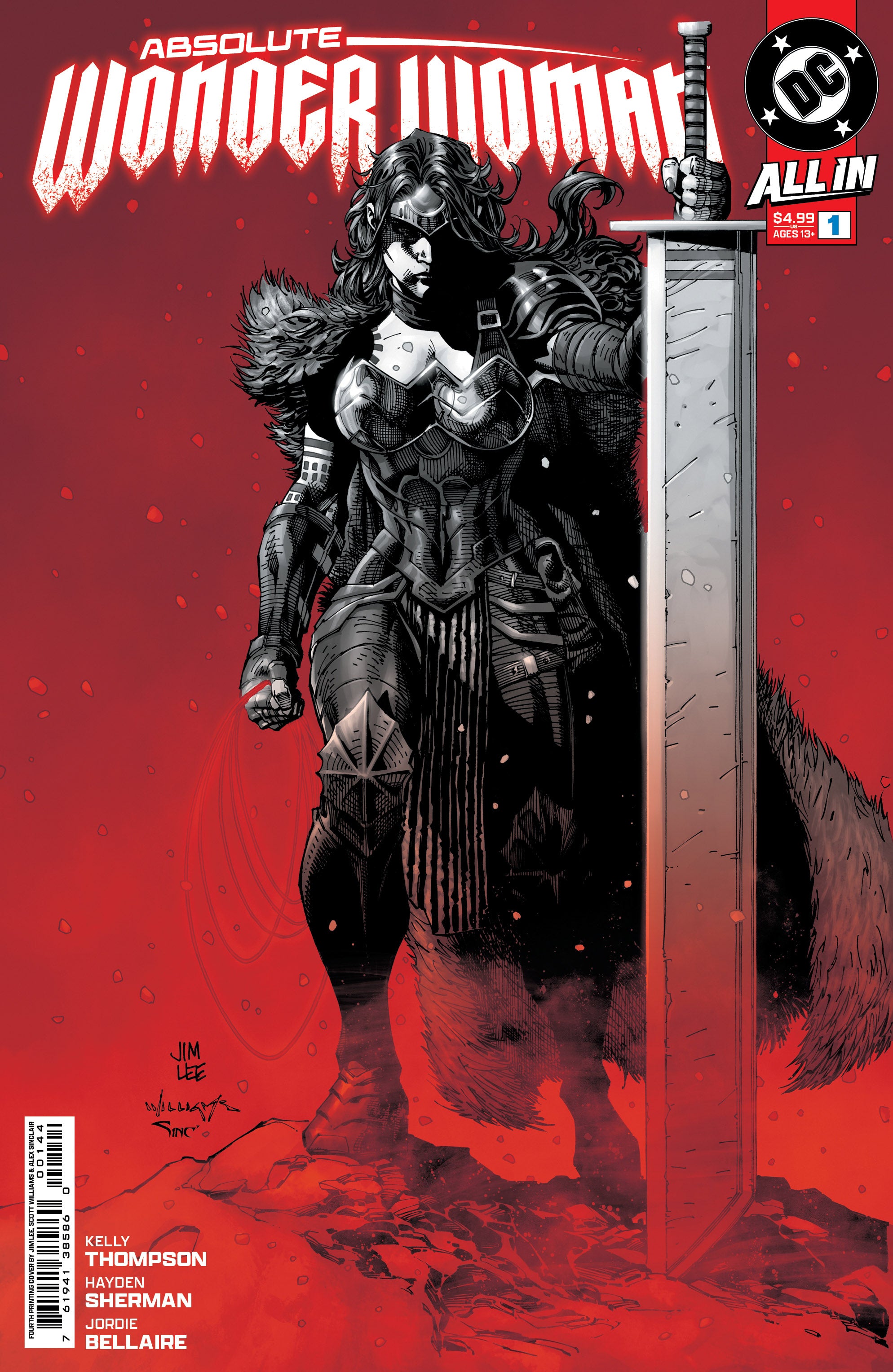 ABSOLUTE WONDER WOMAN (2024) #1 FOURTH PRINTING CVR A JIM LEE