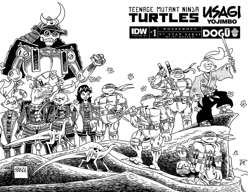 TMNT USAGI YOJIMBO WHEREWHEN (2023) #1 CVR E 25 COPY INCV SAKAI B&W