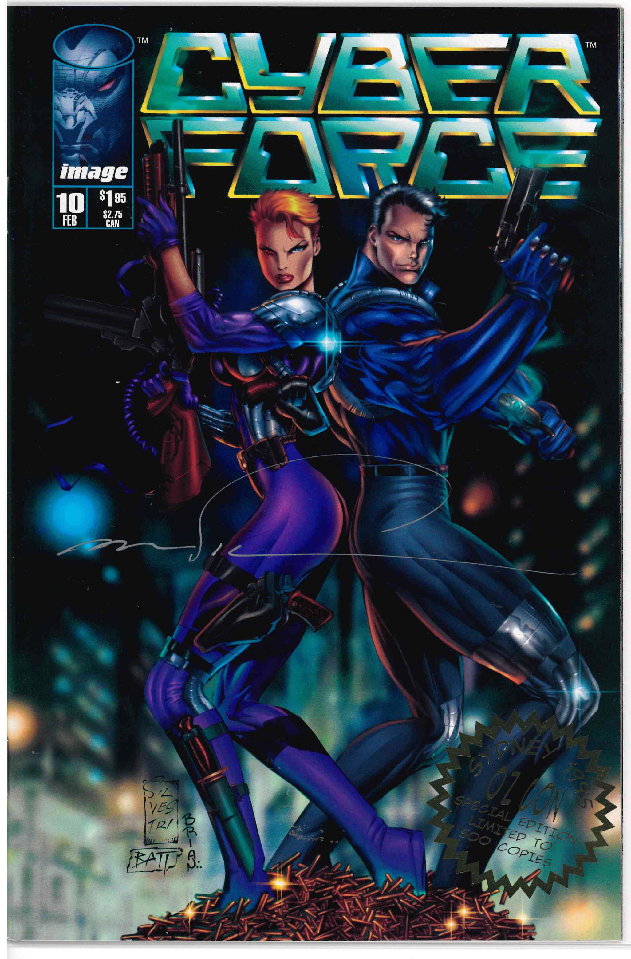 CYBERFORCE (1993) #10 1995 *SIGNED* EXCLUSIVE GOLD SEAL VARIANT
