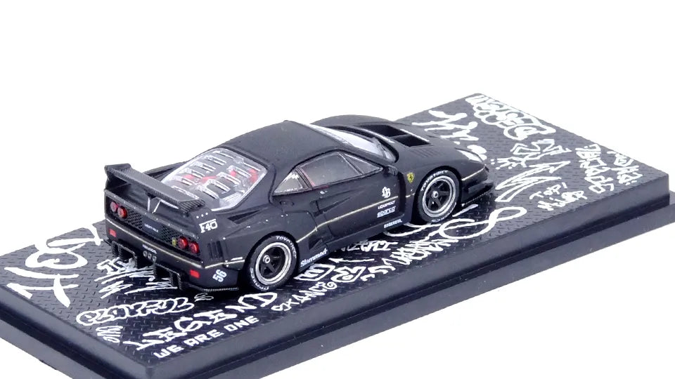 INNO64 1/64 LIBERTY WALK FERRARI F40 MATTE BLACK HONK KONG TOY CAR SALON 2023