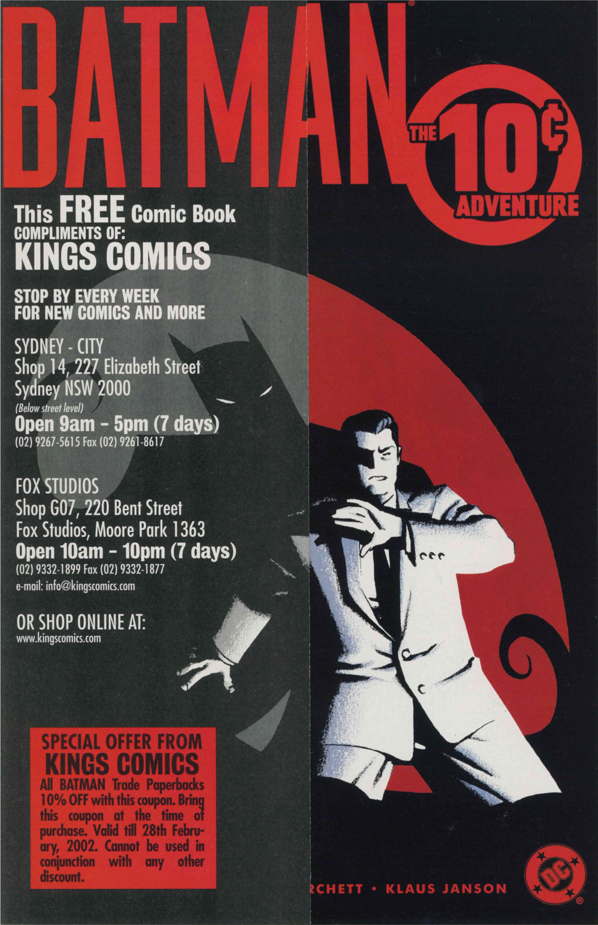 BATMAN THE 10-CENT ADVENTURE (2002) #1 (KINGS COMICS VARIANT)