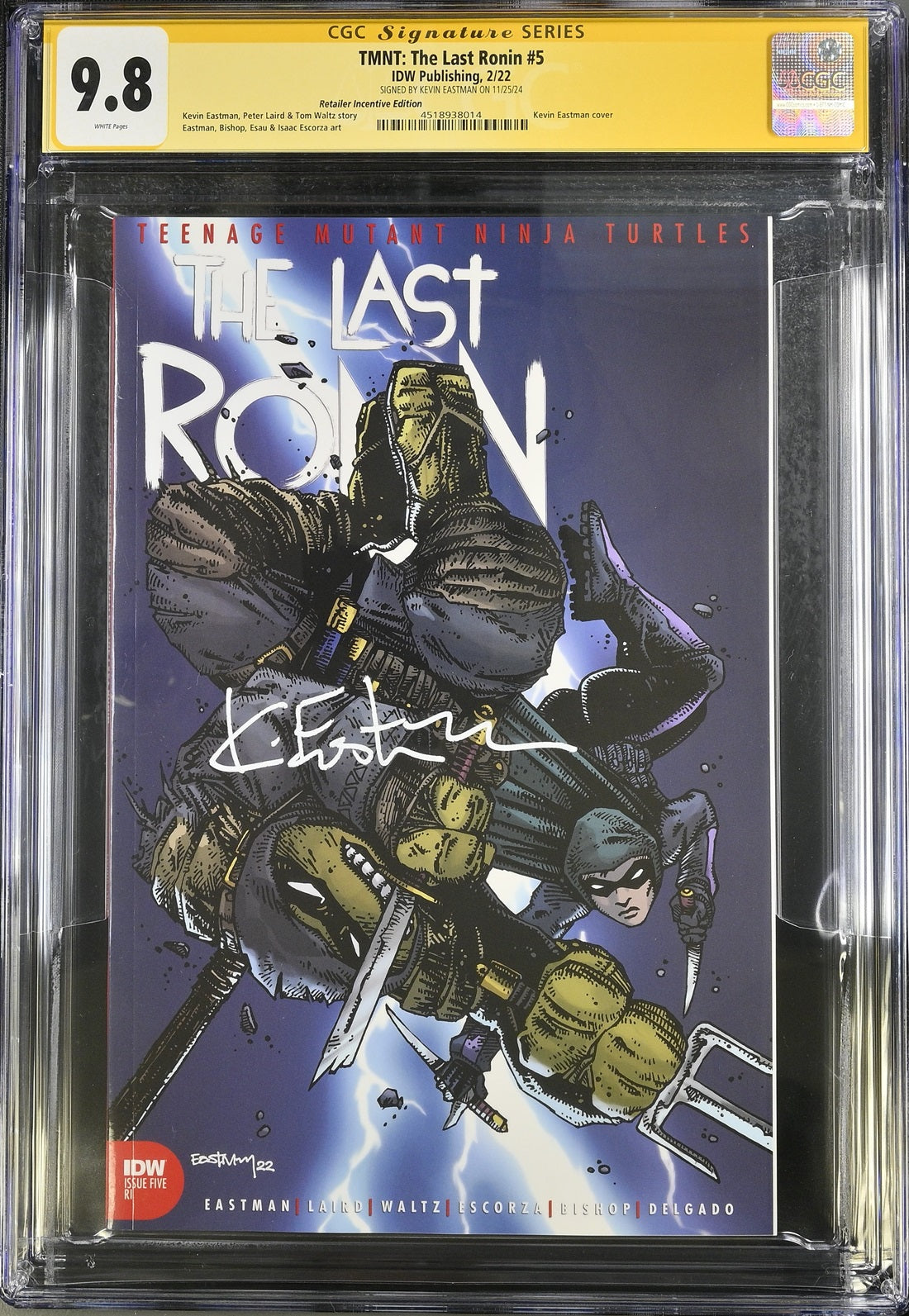 CGC TMNT: THE LAST RONIN #5 RETAILER INCENTIVE (9.8) SIGNATURE SERIES - SIGNED BY KEVIN EASTMAN