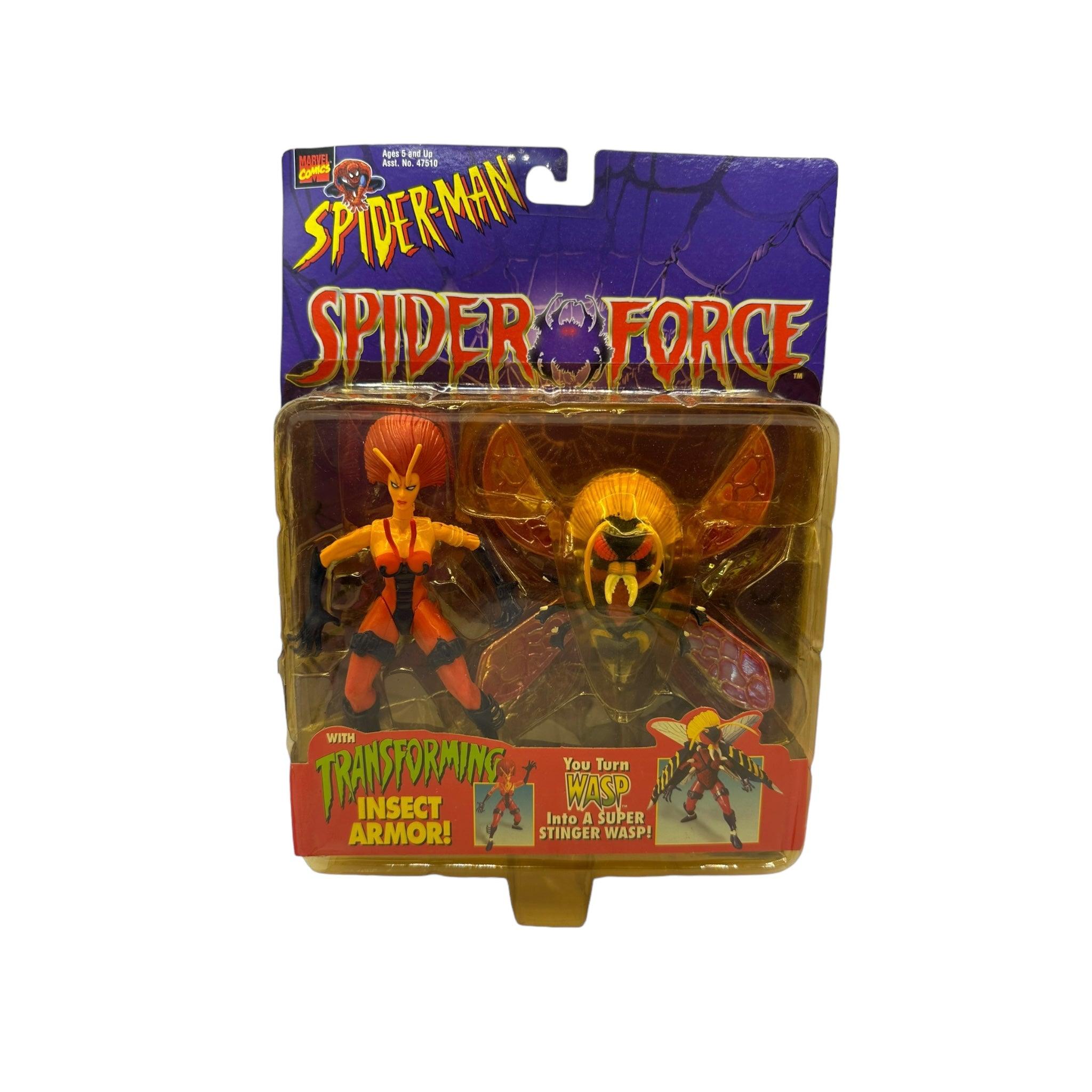 1997 TOYBIZ SPIDER-MAN SPIDER FORCE WASP AF (CRACKED/YELLOW BUBBLE)