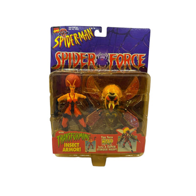 1997 TOYBIZ SPIDER-MAN SPIDER FORCE WASP AF (CRACKED/YELLOW BUBBLE)
