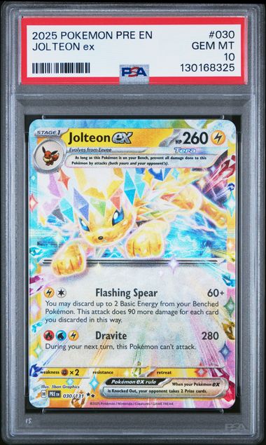 2025 POKEMON PRE EN #030 JOLTEON EX PSA 10
