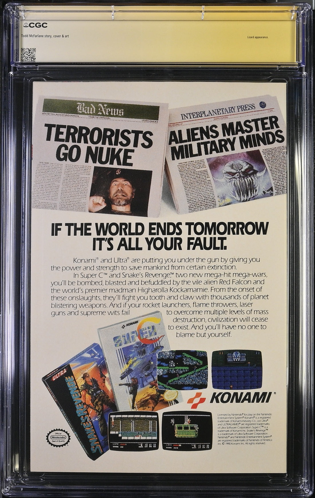 CGC SPIDER-MAN (1990) #1 SILVER EDITION (9.8) SIGNATURE SERIES - SIGNED BY TODD MCFARLANE